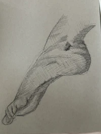 a drawing of a person's foot