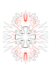 a mandala with an orange design on a white background