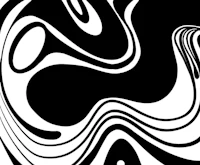 a black and white abstract design with swirls